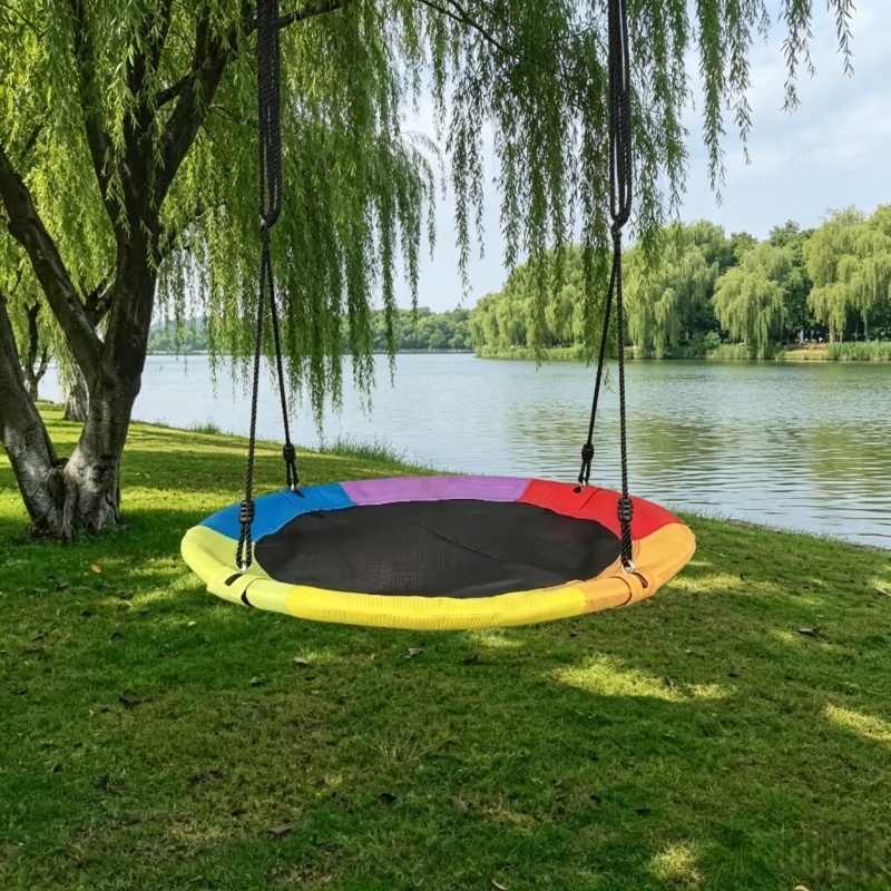 Kids Outdoor Swing - Dairesel Oxford Net Kanvas Çocuk Hamak