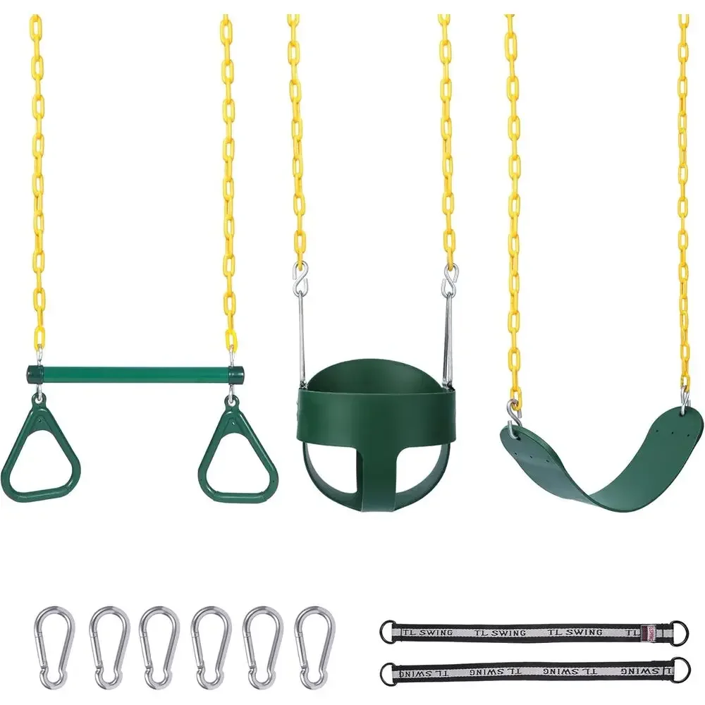 Kids Outdoor Swing - Çocuklar için Halkalar, Kemerli Koltuk, Kovalı