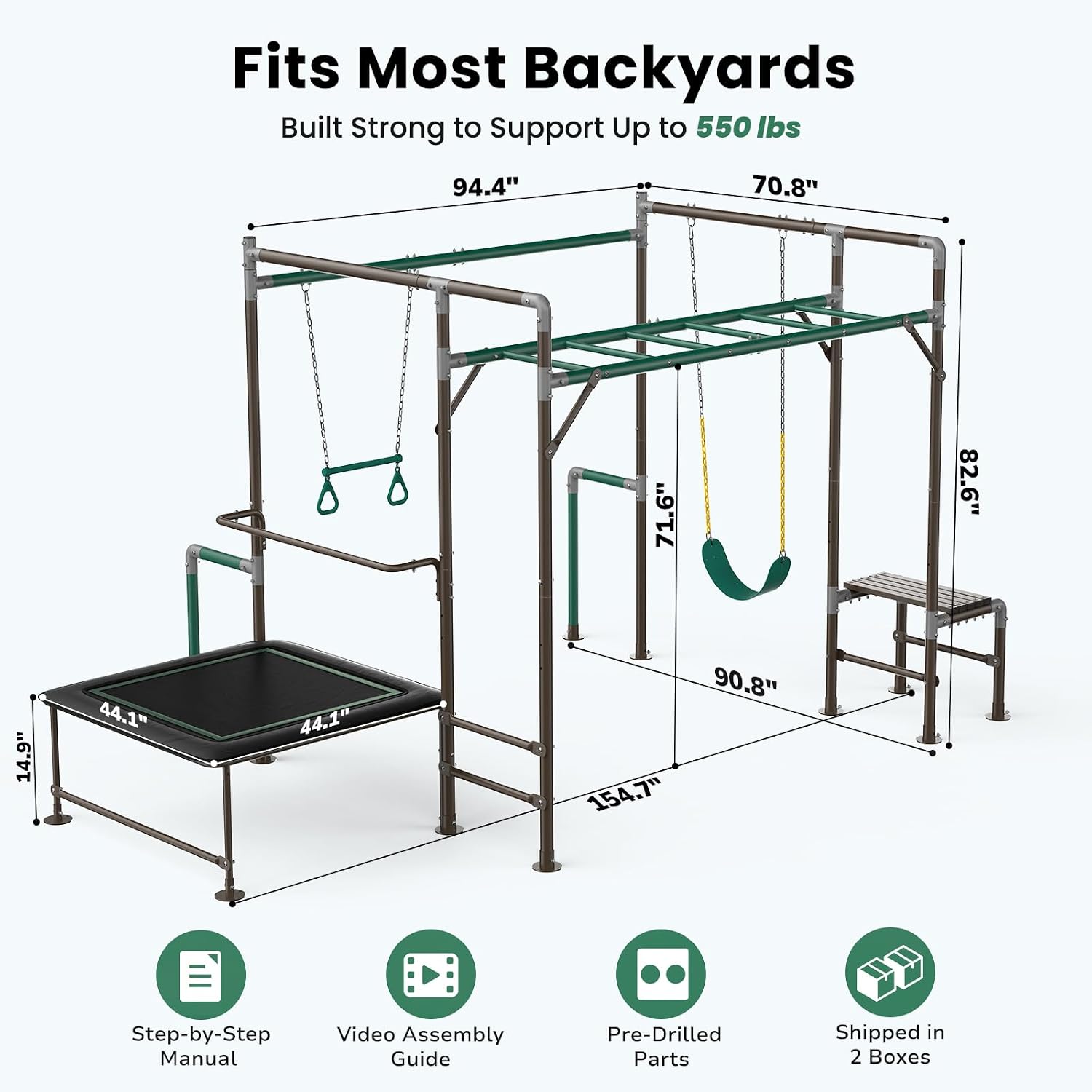 Kids Outdoor Jungle Gym - Çocuklar için Açık Hava Oyun Parkı,