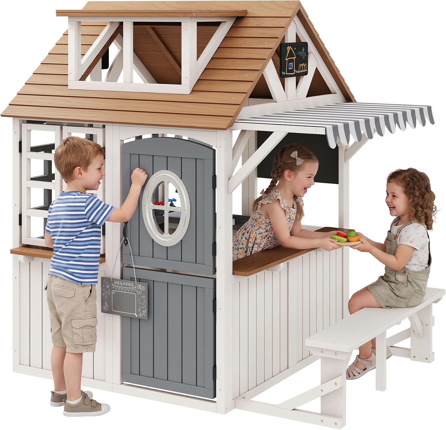 Kids Outdoor Chalkboard - Dayanıklı Köknar Ağacından Üretilmiş Açık Hava
