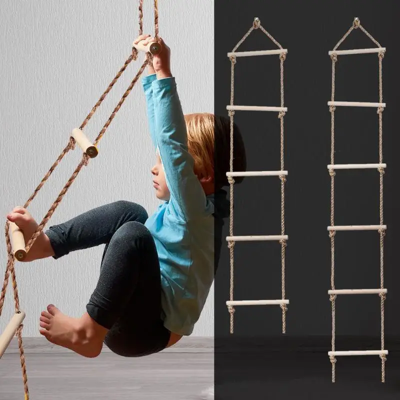 Kids Outdoor Swing - Çocuklar ahşap merdiven açık aktivite güvenli