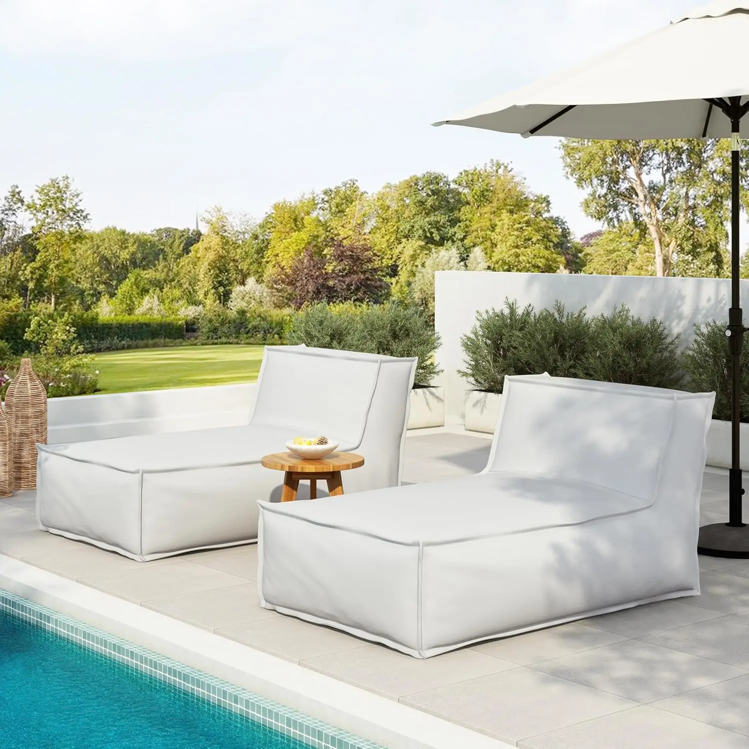Kids Outdoor Lounger Chair - Natty Outdoor 2'li Kumaş Koltuk Takımı,