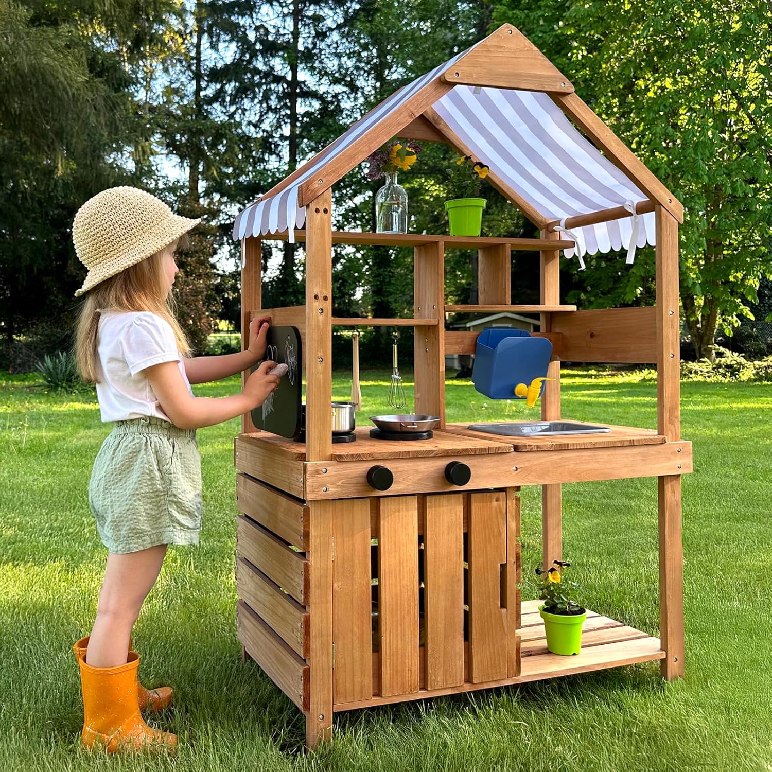 Kids Outdoor Chalkboard - # Çam Ahşap Çocuklar İçin 3+