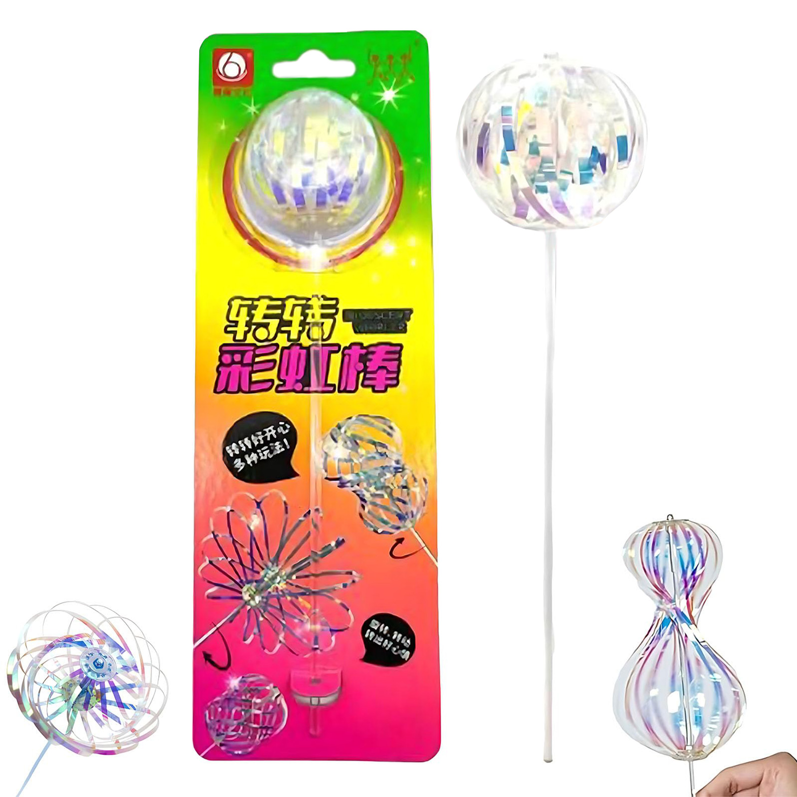 Bubble Sword Wand - Gökkuşağı Döner Çubuk Oyuncak Sihirli Parti