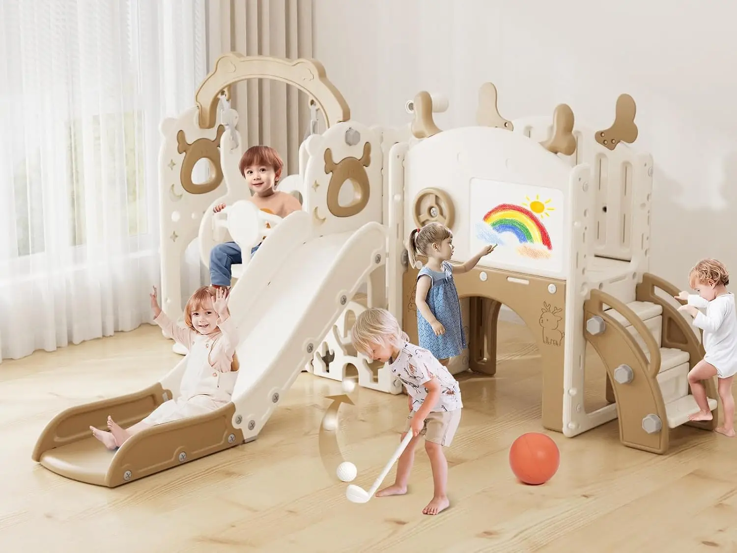 Kids Outdoor Swing - 13'ü 1 arada Çocuk Kaydırağı ve