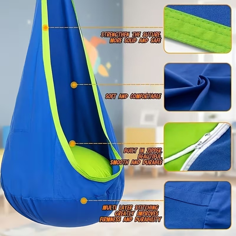 Kids Outdoor Hanging Chair - Çocuklar için Asılı Sandalye, Şişme Minderli