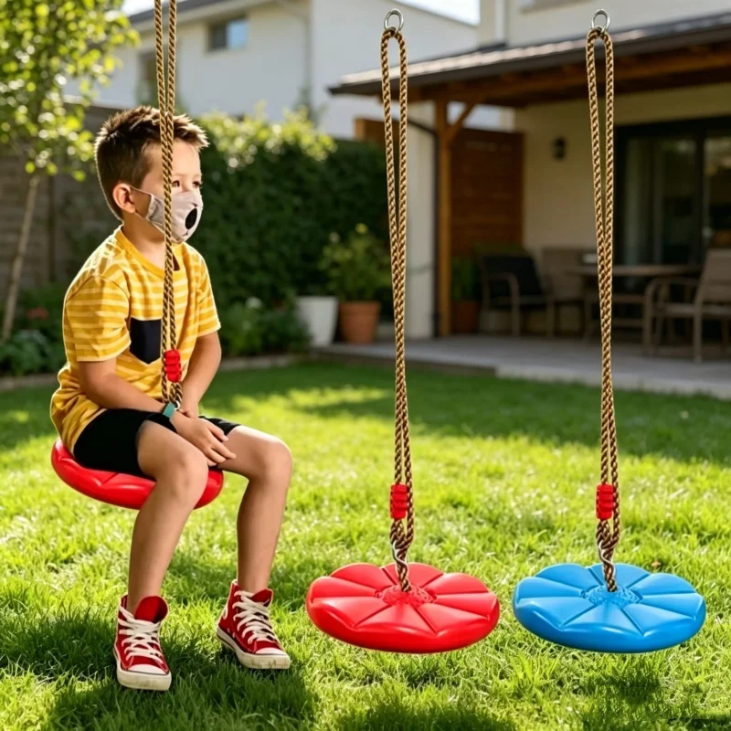 Kids Outdoor Hanging Chair - Kalınlaştırılmış Sekizgen Petal Disk Salıncak Dayanıklı