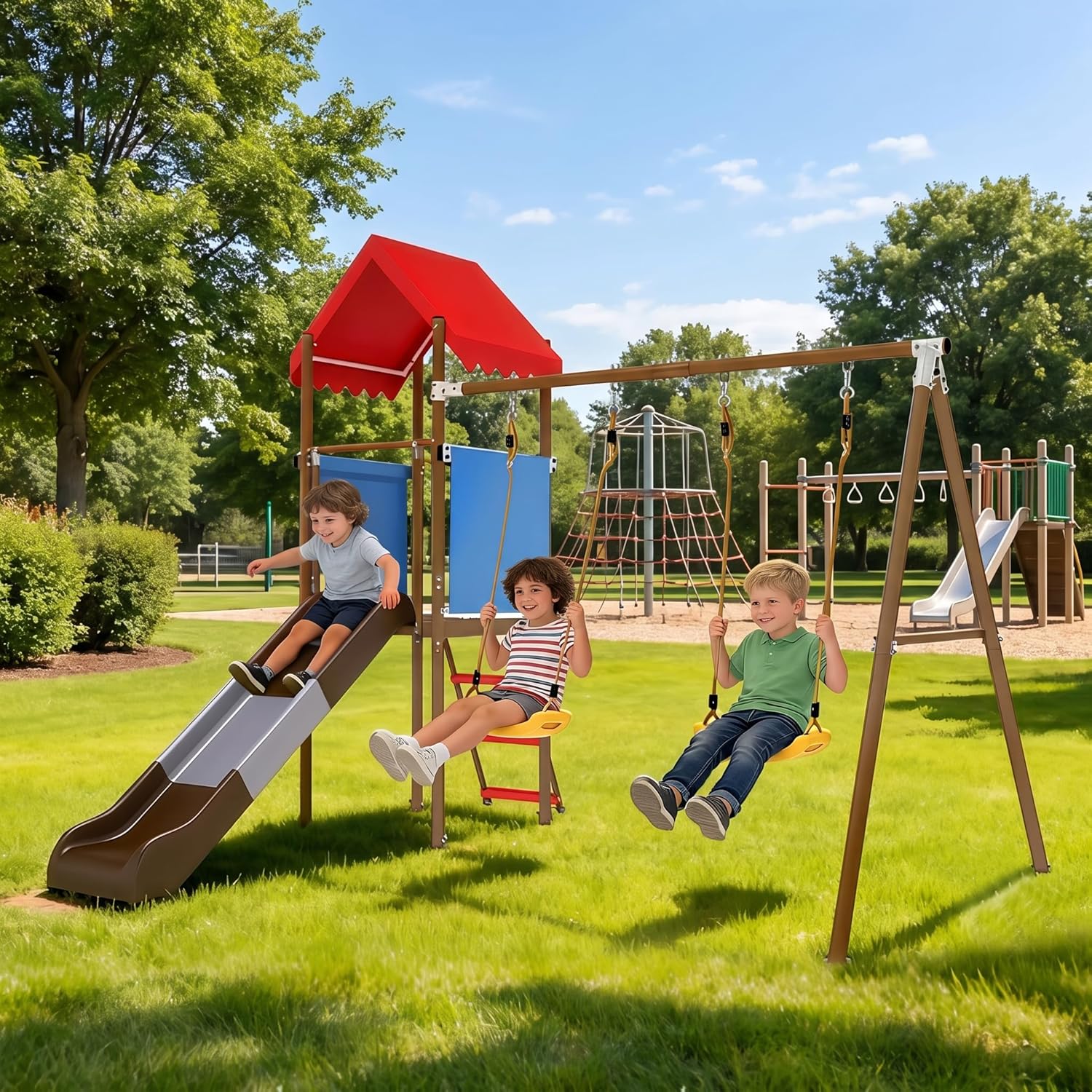 Çocuklar için Kaydıraklı, Güne - Kids Outdoor Swing incelemesi ve fiyatı