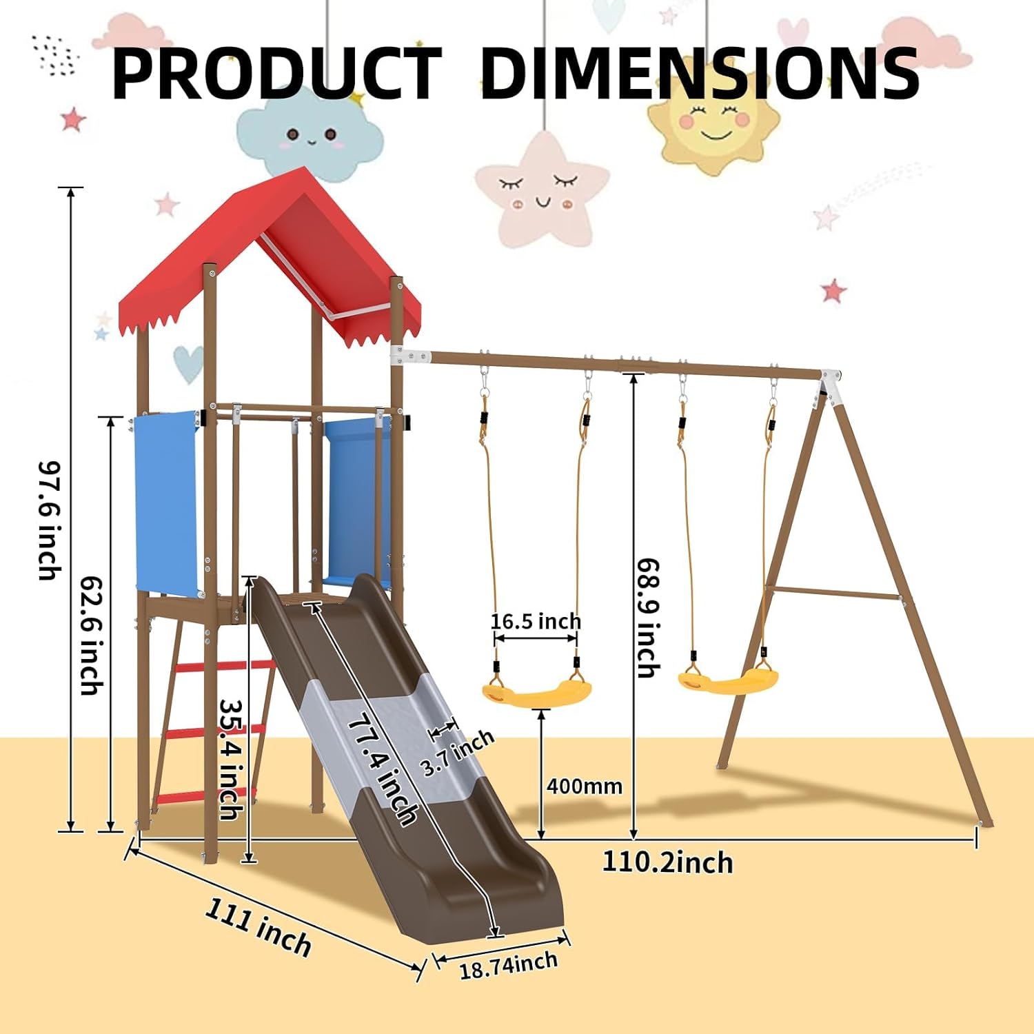 Çocuklar için Kaydıraklı, Güne - Kids Outdoor Swing incelemesi ve fiyatı