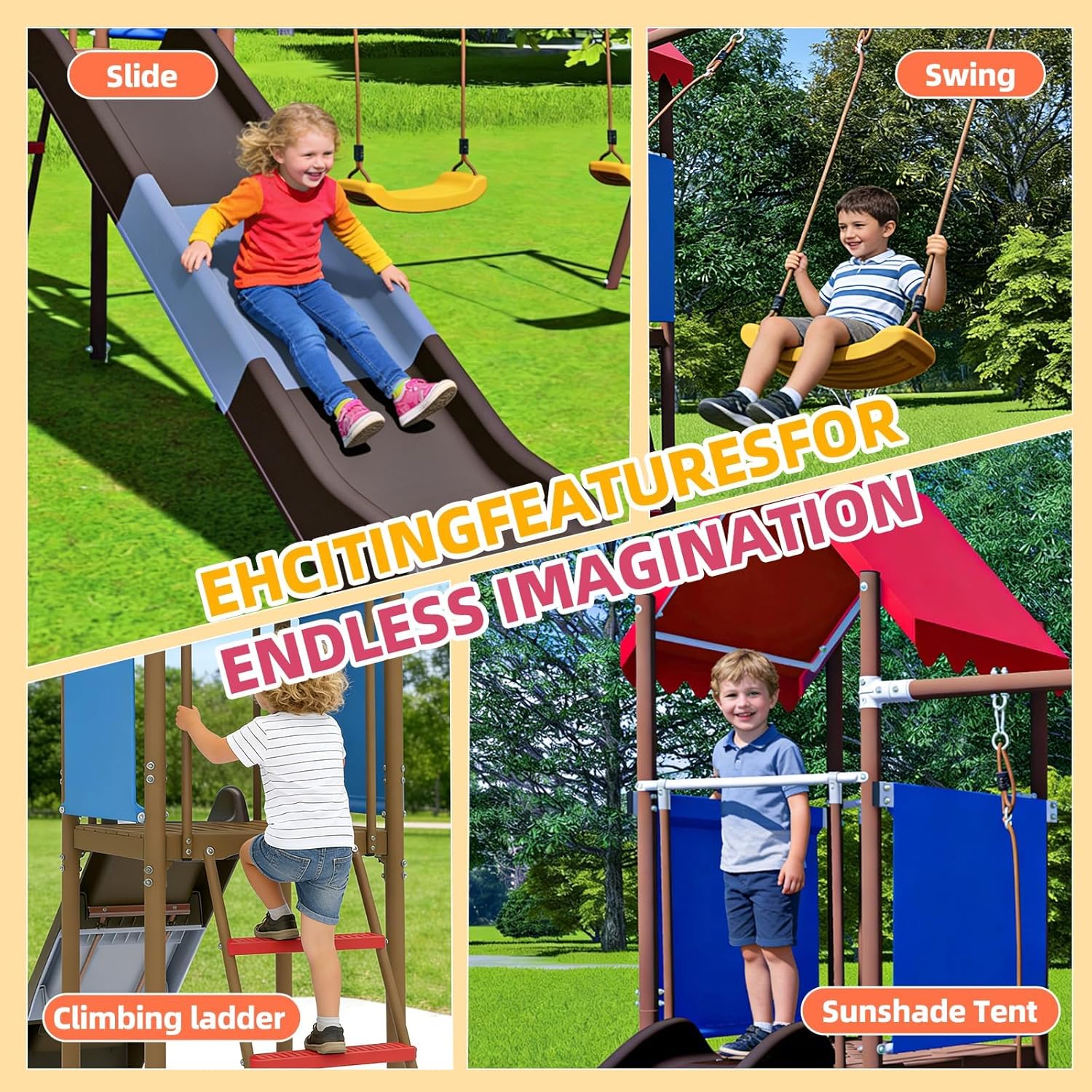 Çocuklar için Kaydıraklı, Güne - Kids Outdoor Swing incelemesi ve fiyatı