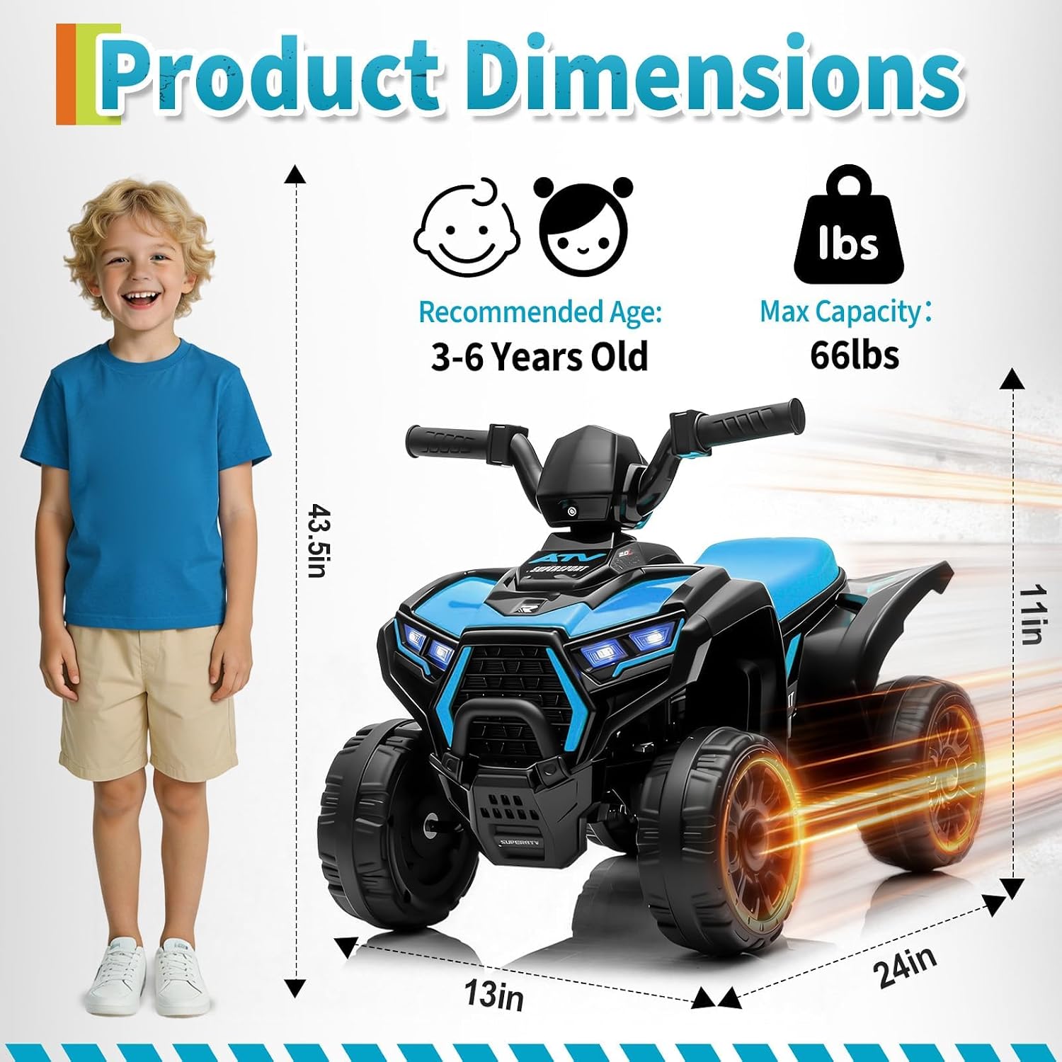 6V Mavi Çocuk ATV Dört Tekerle - Kids Outdoor Electric Quad incelemesi ve fiyatı