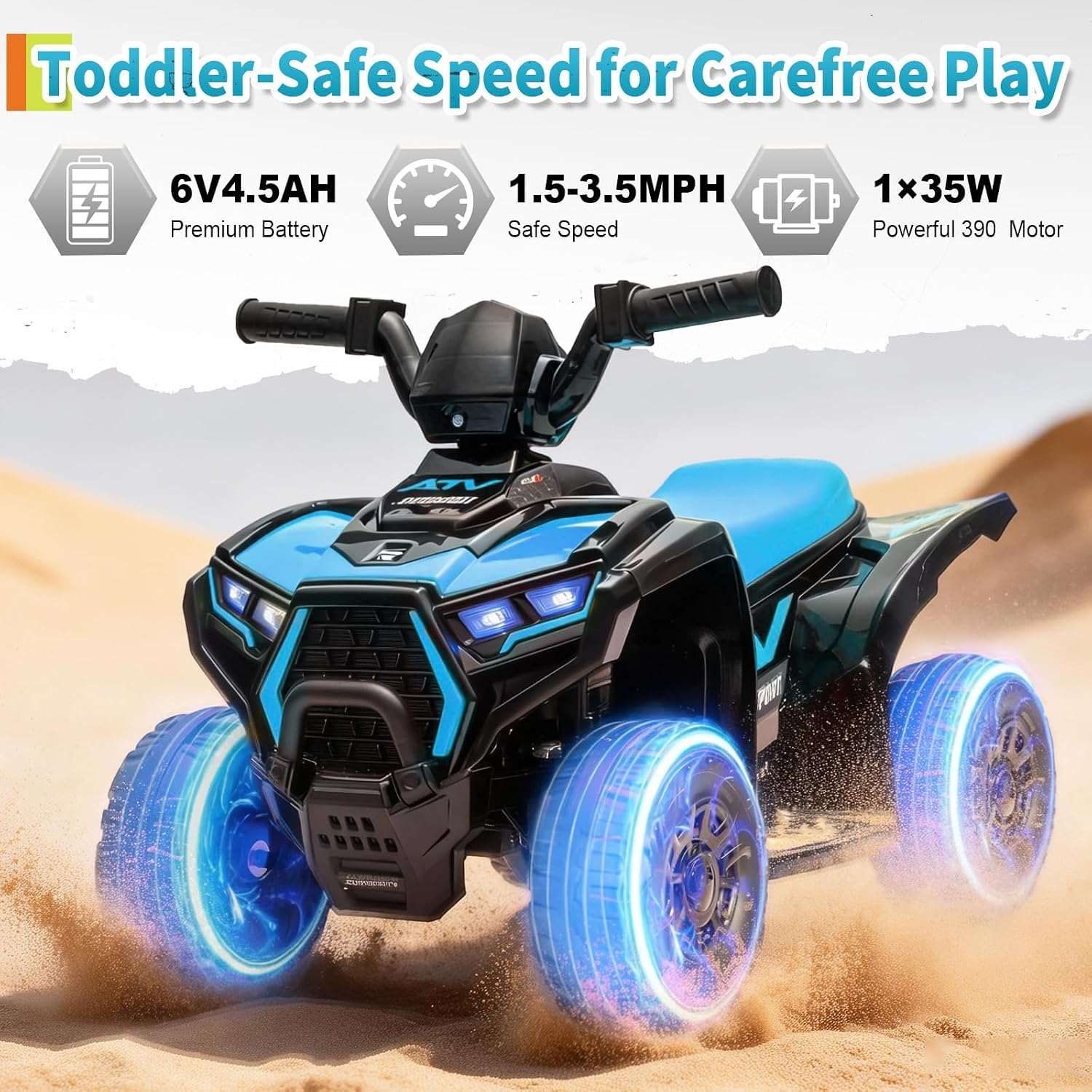 6V Mavi Çocuk ATV Dört Tekerle - Kids Outdoor Electric Quad incelemesi ve fiyatı